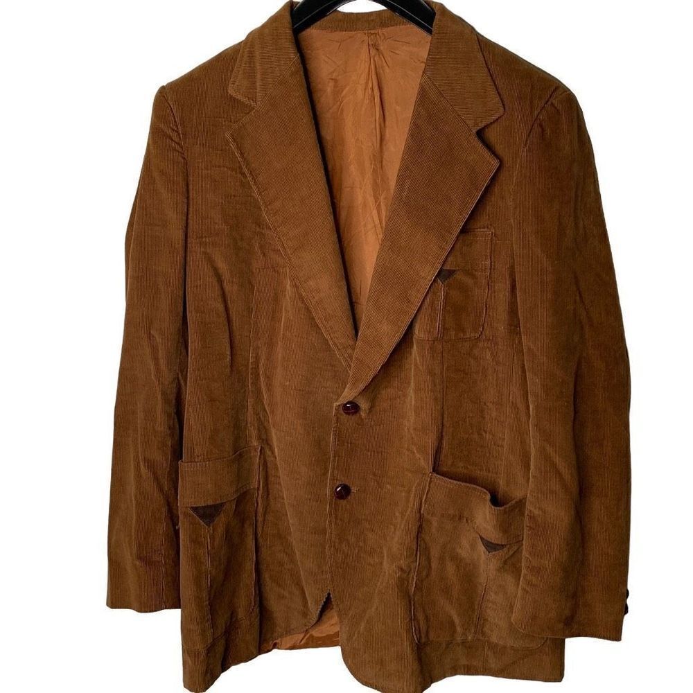 Vintage 70s 80s Union Made Cowboy Western Lee Corduroy brown blazer jacket size